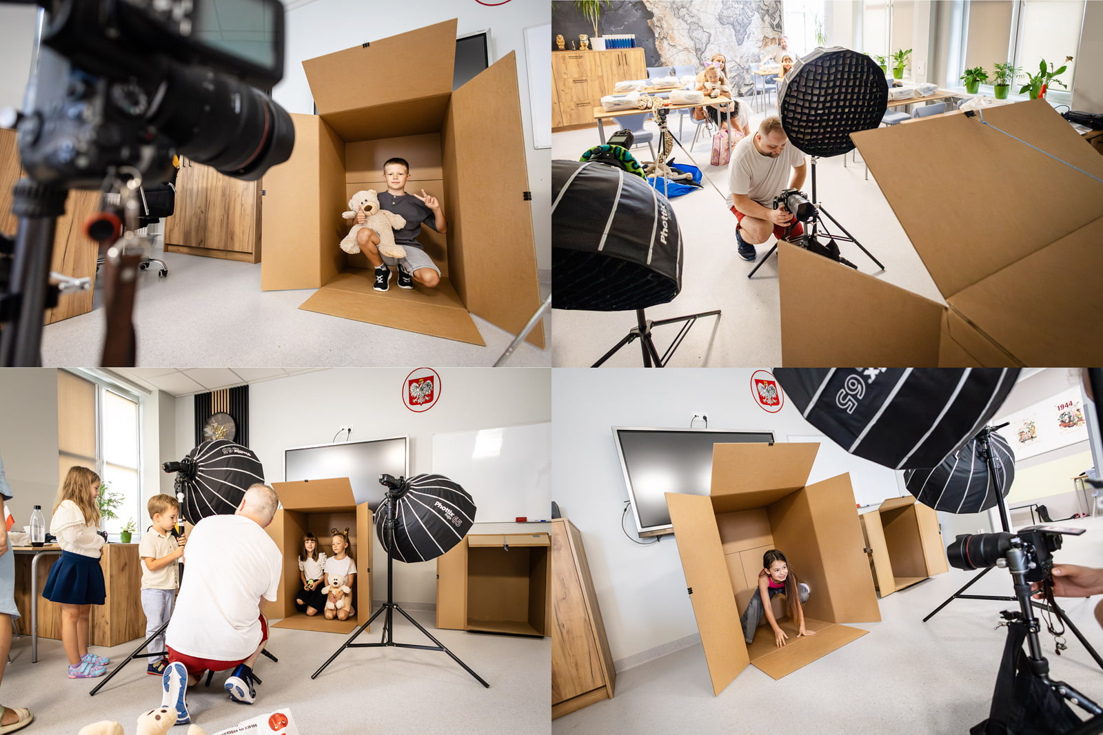 backstage sesji szkolnej kartonowej